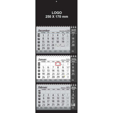 KOLEDAR TRIDELNI ŠPIRALNI ČRNA 2026