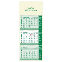 KOLEDAR TRIDELNI ŠPIRALNI EKO ZELEN 2026